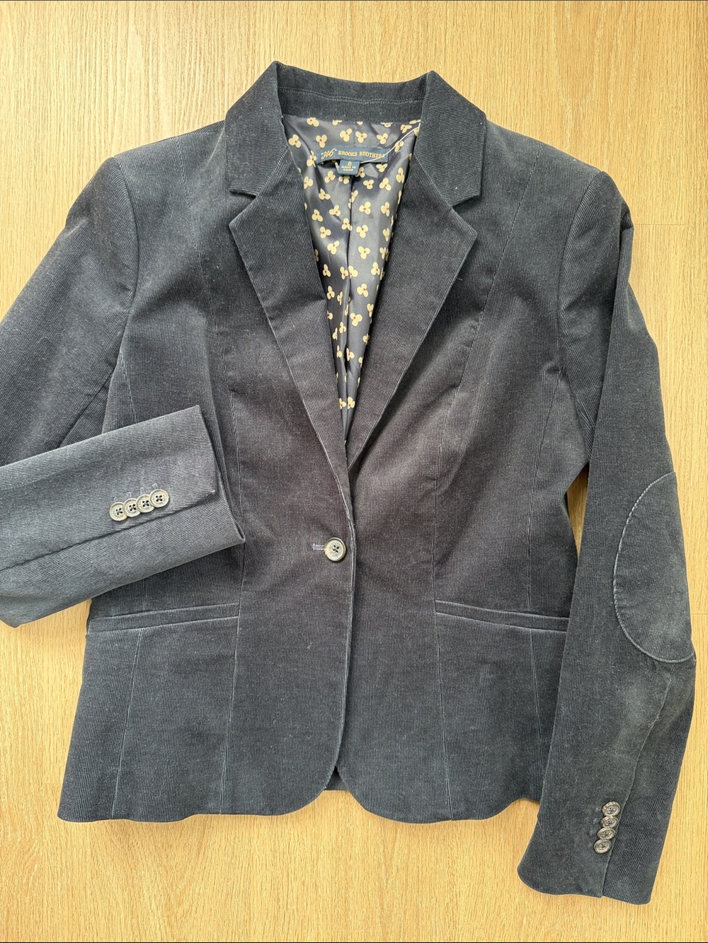 Brooks Brothers Black Corduroy Single-Button Blazer 6